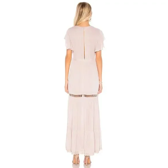 NWT Cleobella Amery Floral Embroidery Sheer Maxi Dress Lilac Size XS - Picture 4 of 4